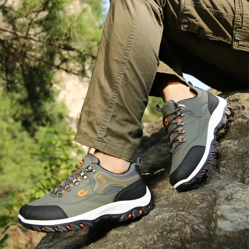 Men's Leather Casual Sport Sneakers — Lightweight Walking Shoes The Glow Collective