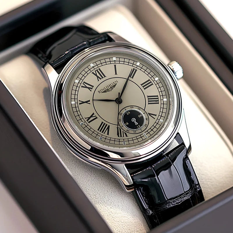 TrenLux Wear Men's Classic Fashion Quartz Watch — Leather Strap Roman Numeral Dial
