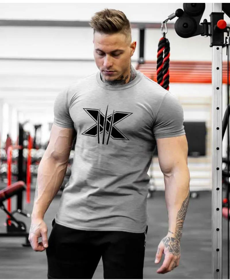 TrenLux Wear Men's Cotton-Elastane Bodybuilding Graphic Gym Streetwear T-Shirt