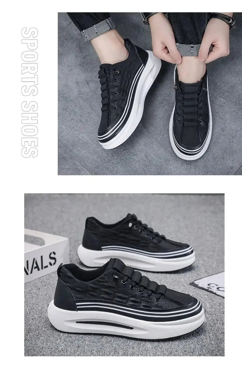 TrenLux Wear Men's Non-Slip Platform Breathable Lace-Up Casual Loafer Sneakers TrenLux Wear