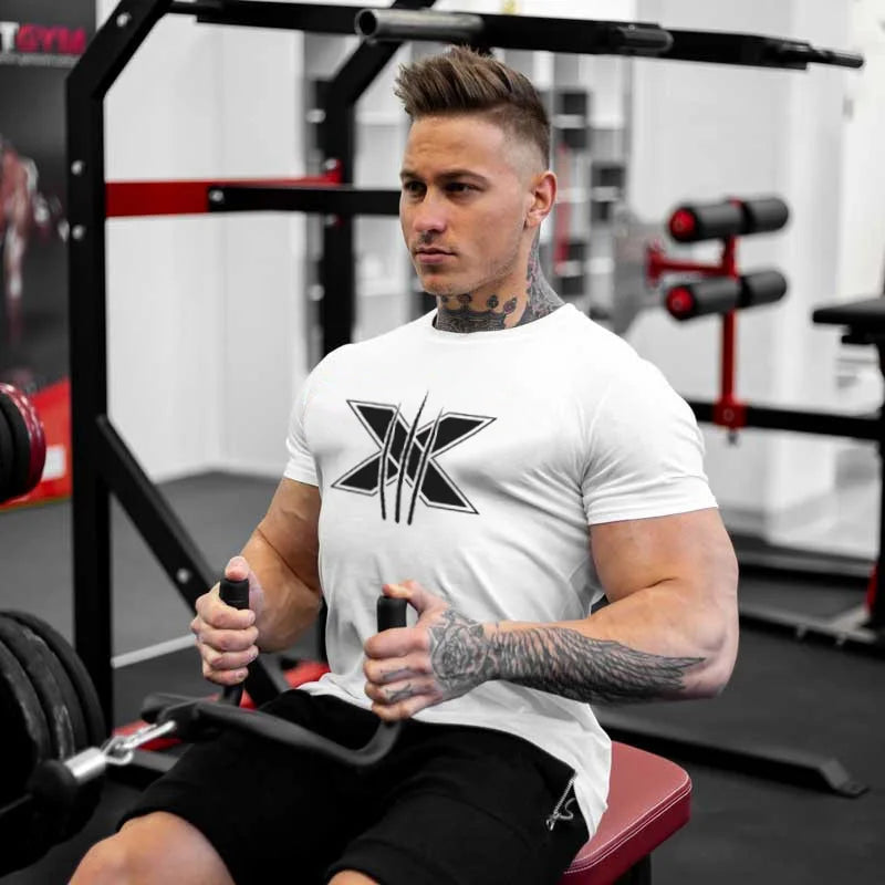 TrenLux Wear Men's Cotton-Elastane Bodybuilding Graphic Gym Streetwear T-Shirt
