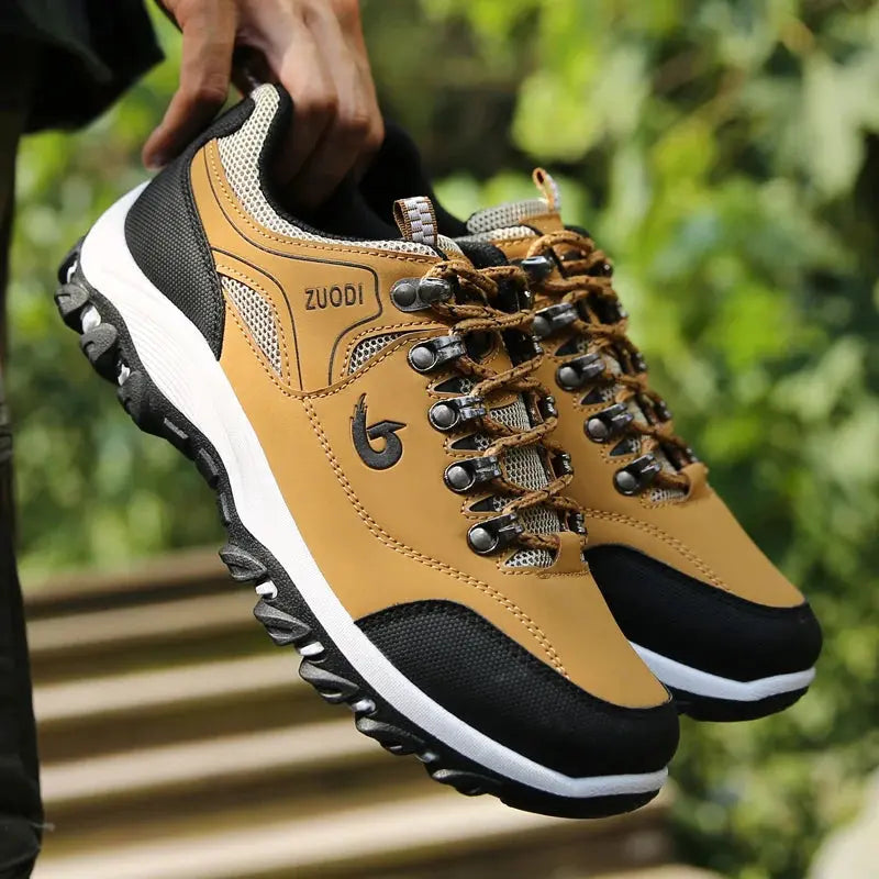 Men's Leather Casual Sport Sneakers — Lightweight Walking Shoes The Glow Collective