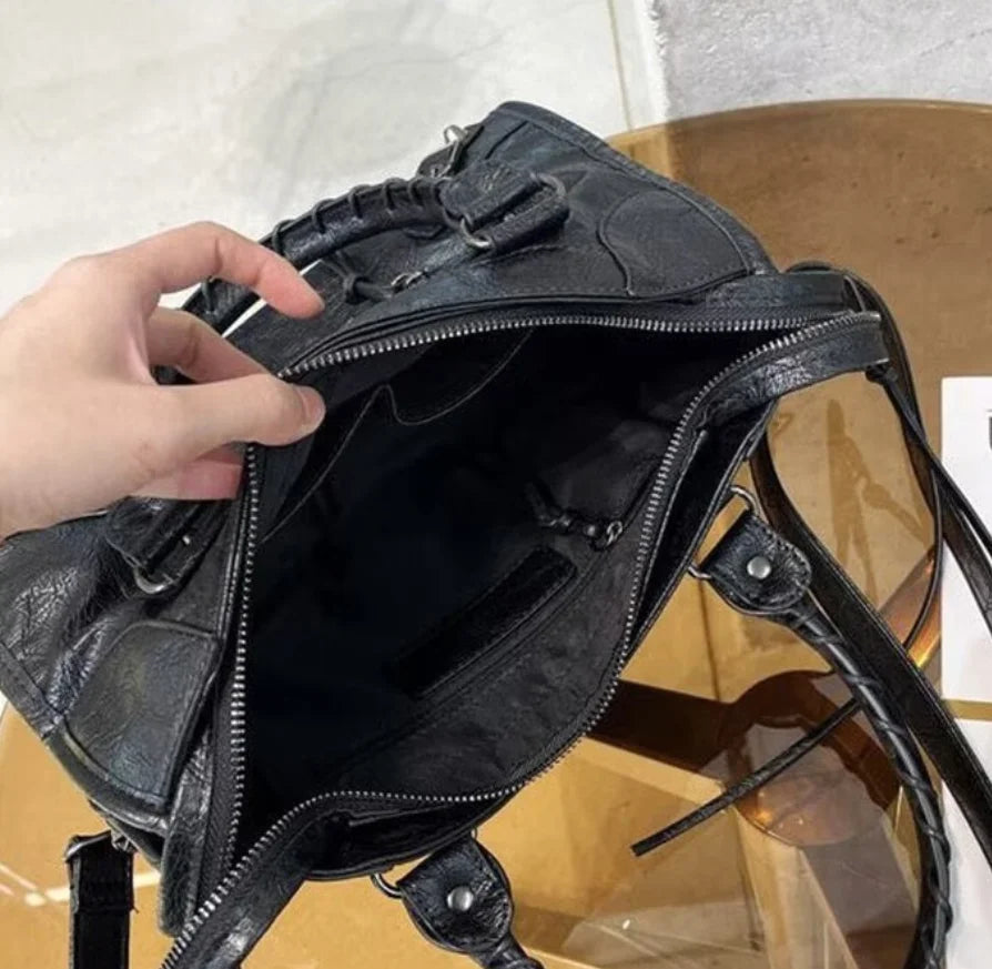 TrenLux Wear Women's Motorcycle Hobo High Capacity Luxury Travel Crossbody Shoulder Bag 2026