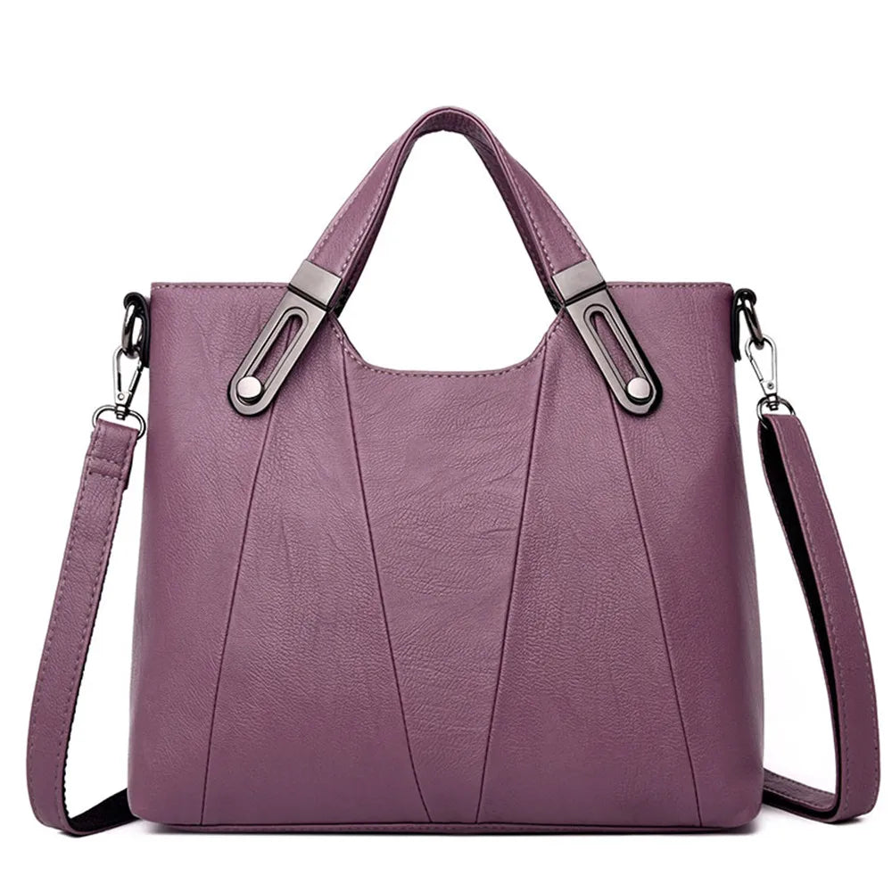 TrenLux Wear Women's Luxury PU Leather Multi-Pocket Crossbody Shoulder & Tote Handbag