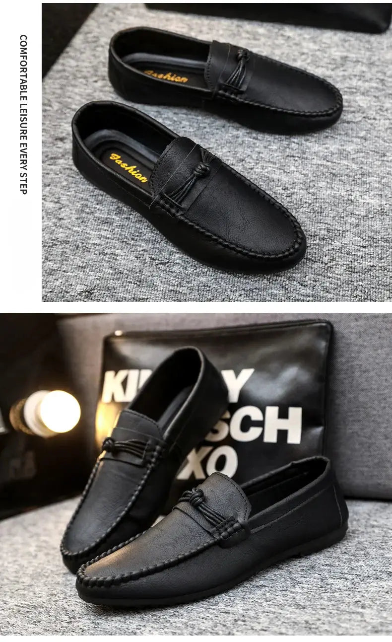 TrenLux Wear Men's Leather Slip-On Moccasin Comfortable Casual Driving Loafers TrenLux Wear