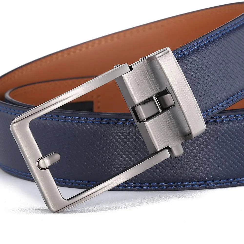 Men's Leather Belt — Automatic Buckle Carbon Fibre Pattern Luxury Strap TrenLux Wear