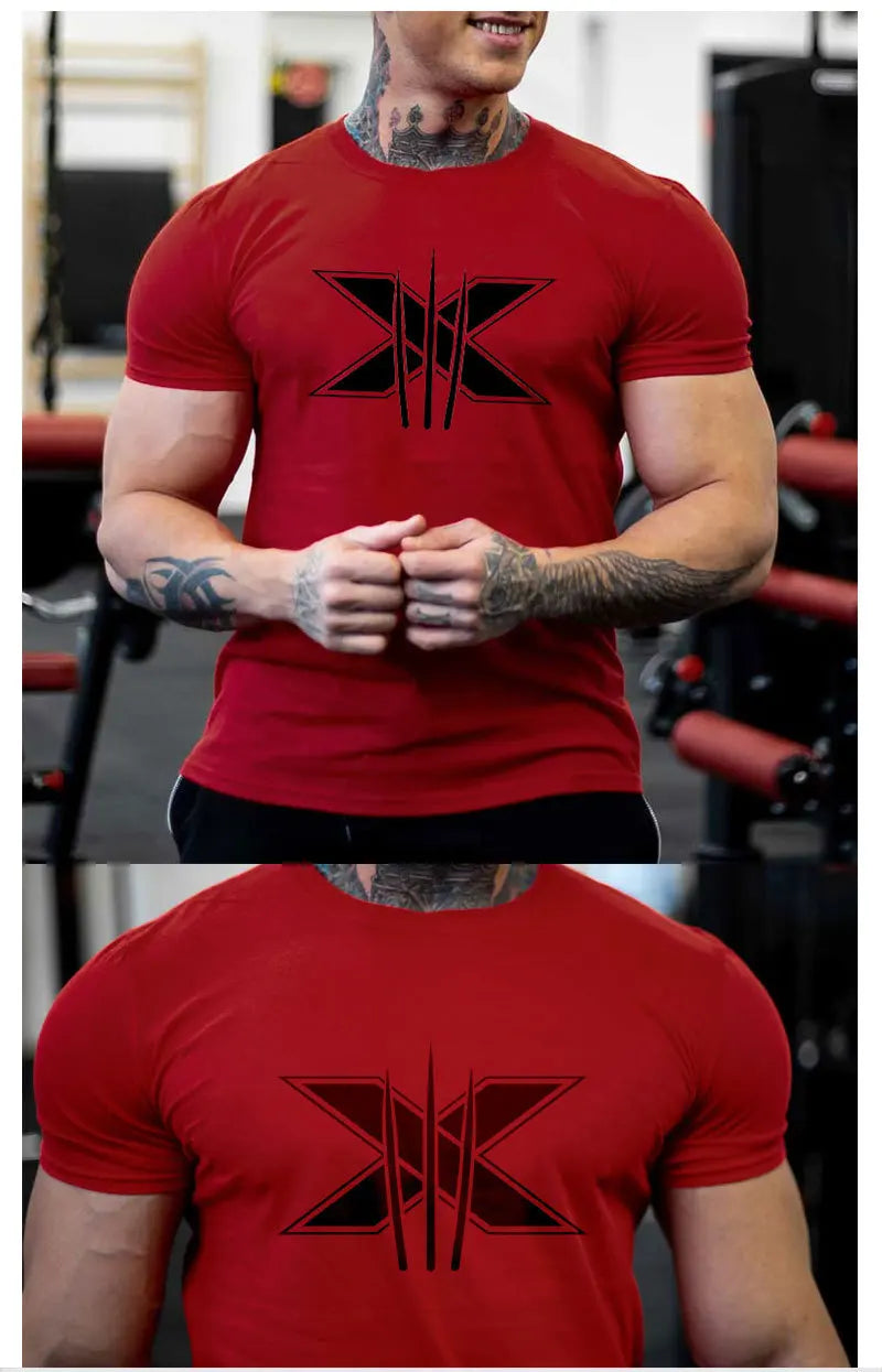 TrenLux Wear Men's Cotton-Elastane Bodybuilding Graphic Gym Streetwear T-Shirt