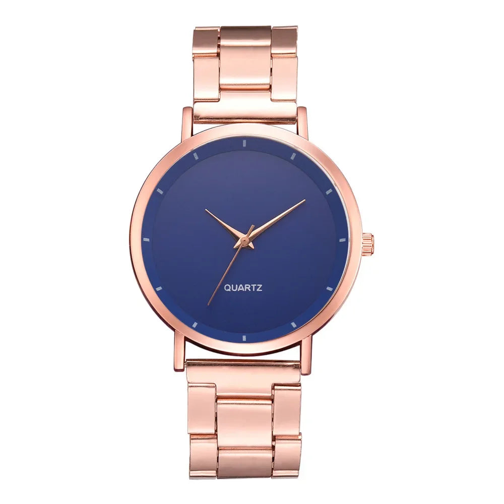 TrenLux Wear Women's Rose Gold Stainless Steel Fashion Business Quartz Wristwatch
