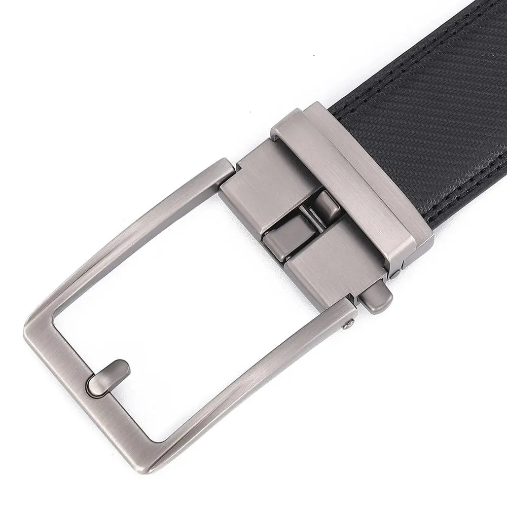 Men's Leather Belt — Automatic Buckle Carbon Fibre Pattern Luxury Strap TrenLux Wear