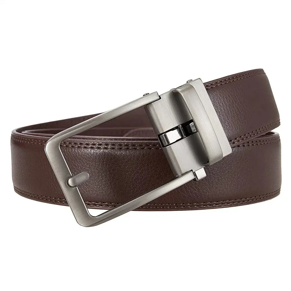Men's Genuine Leather Belt — Automatic Buckle Luxury Designer Jeans Waistband TrenLux Wear