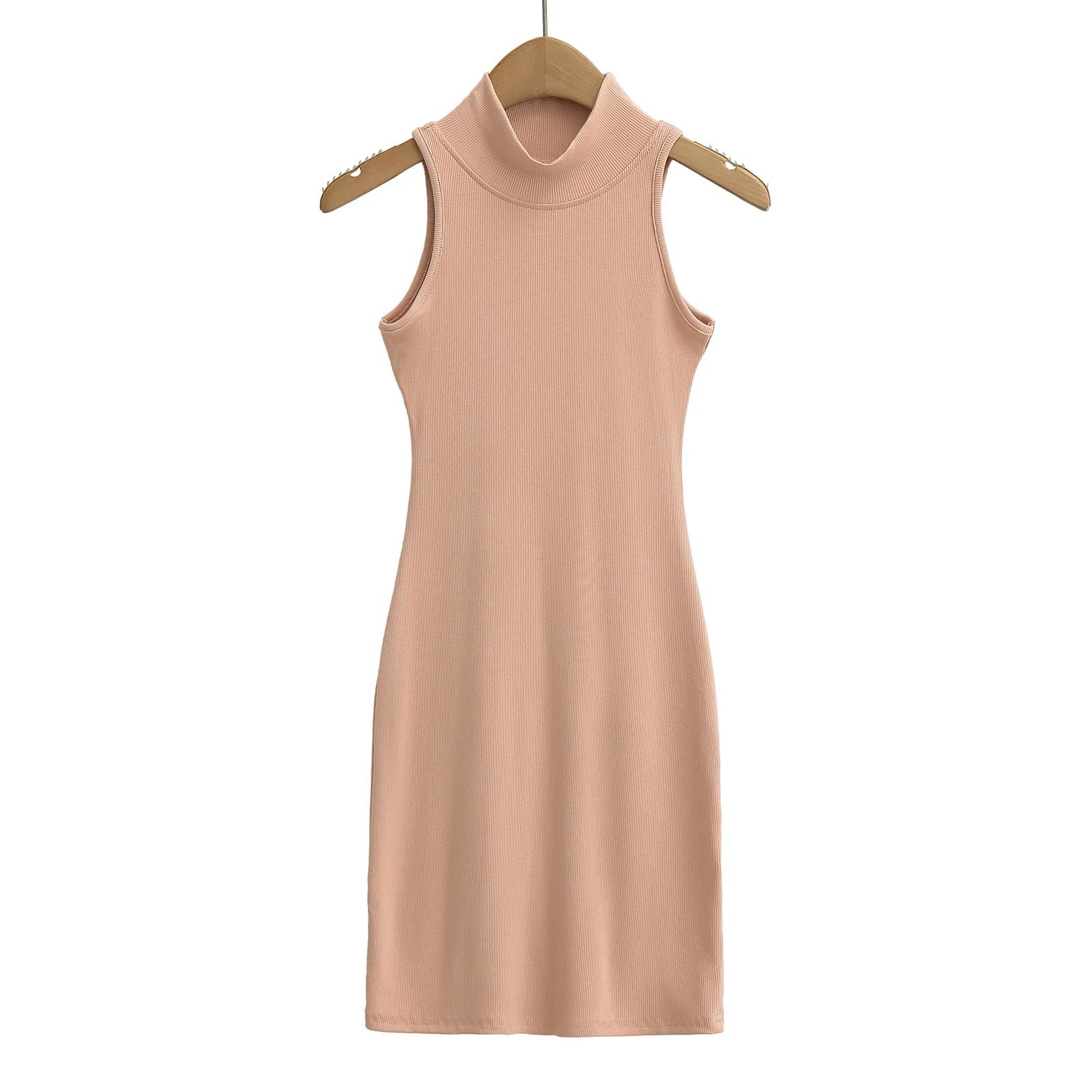 TrenLux Wear Women's Knit Turtleneck Bodycon Ankle-Length Maxi Dress