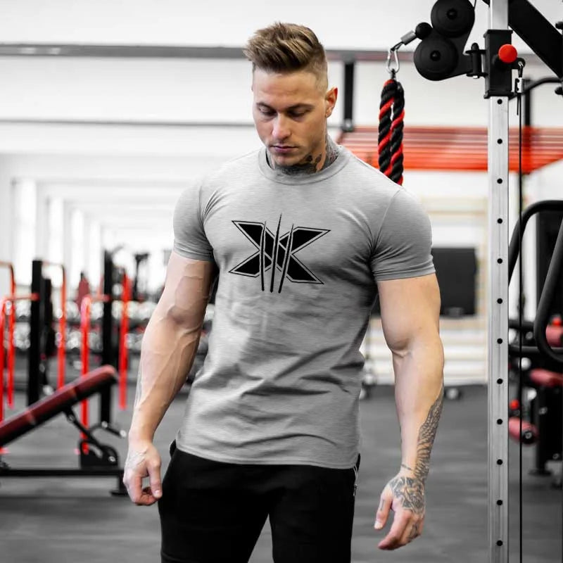 TrenLux Wear Men's Cotton-Elastane Bodybuilding Graphic Gym Streetwear T-Shirt