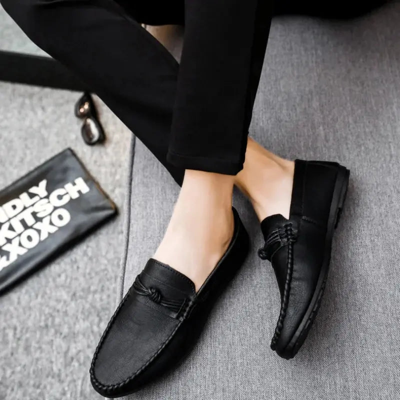 TrenLux Wear Men's Leather Slip-On Moccasin Comfortable Casual Driving Loafers TrenLux Wear
