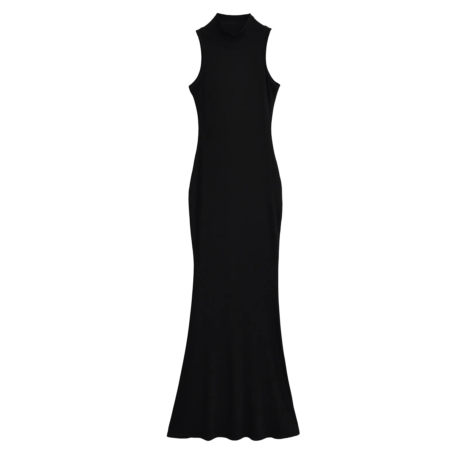 TrenLux Wear Women's Knit Turtleneck Bodycon Ankle-Length Maxi Dress