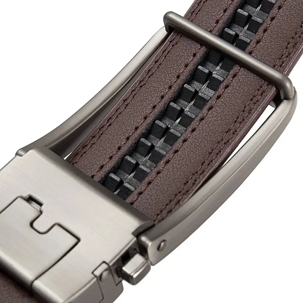 Men's Genuine Leather Belt — Automatic Buckle Luxury Designer Jeans Waistband TrenLux Wear