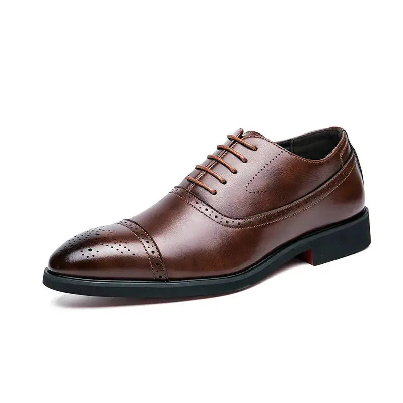 2025 British Style Business Fashionable and Casual Pointed Toe Men's Leather Shoes TrenLux Wear