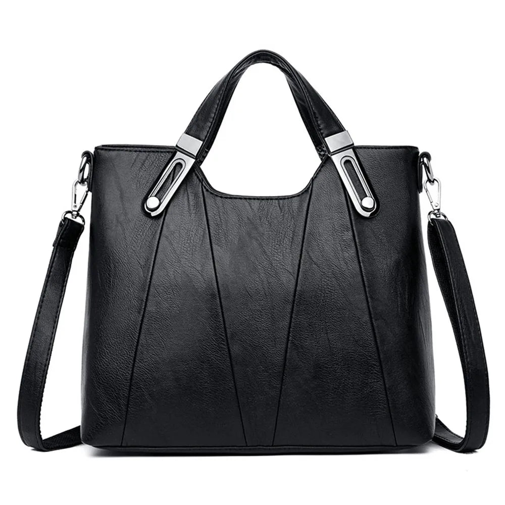 TrenLux Wear Women's Luxury PU Leather Multi-Pocket Crossbody Shoulder & Tote Handbag