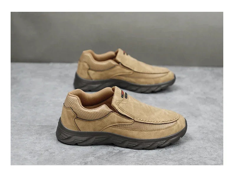 TrenLux Wear Men's Handmade Retro Leather Slip-On Breathable Casual Loafer Sneakers