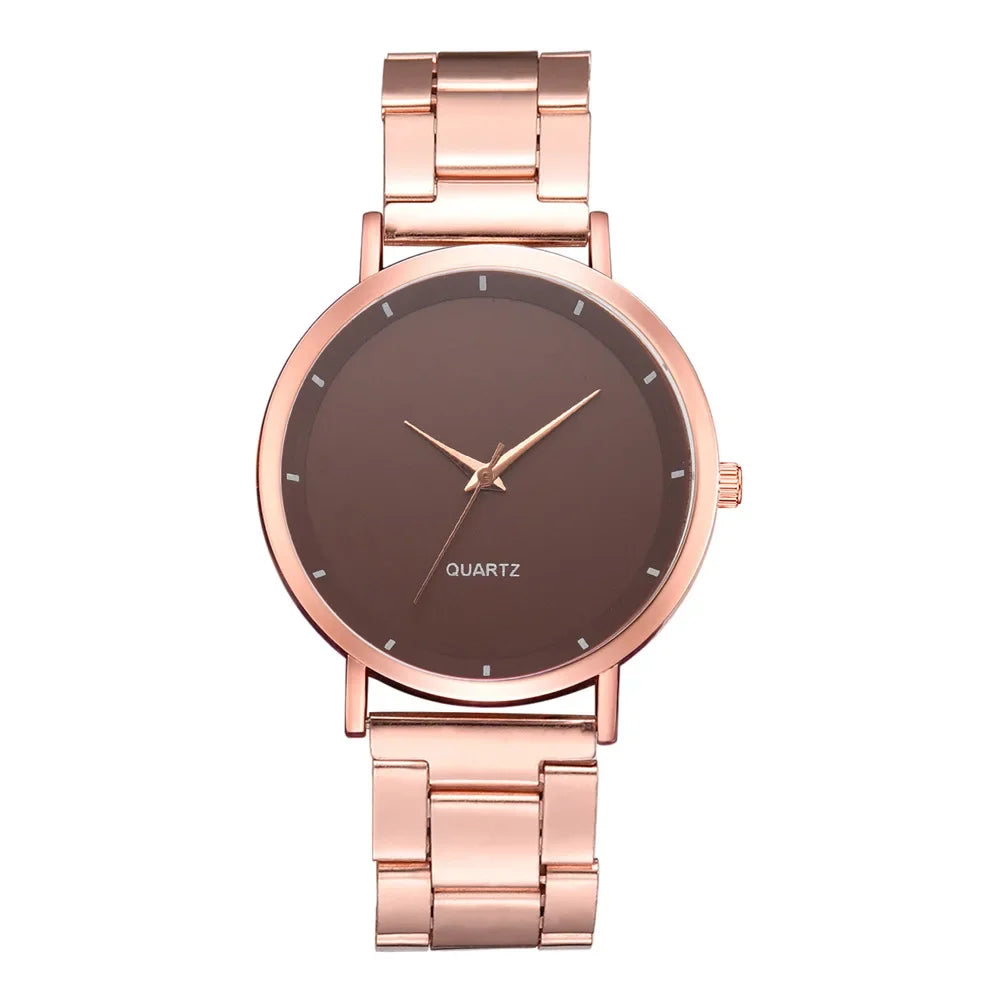 TrenLux Wear Women's Rose Gold Stainless Steel Fashion Business Quartz Wristwatch
