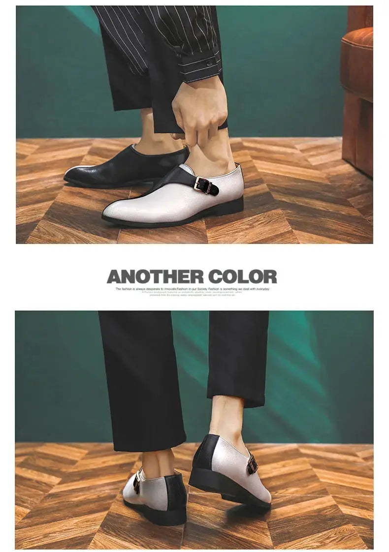 High Quality Patchwork Leather Shoes For Men British Style Yuppie Office Formal Leather Men Social Business Men's Dress Shoes TrenLux Wear