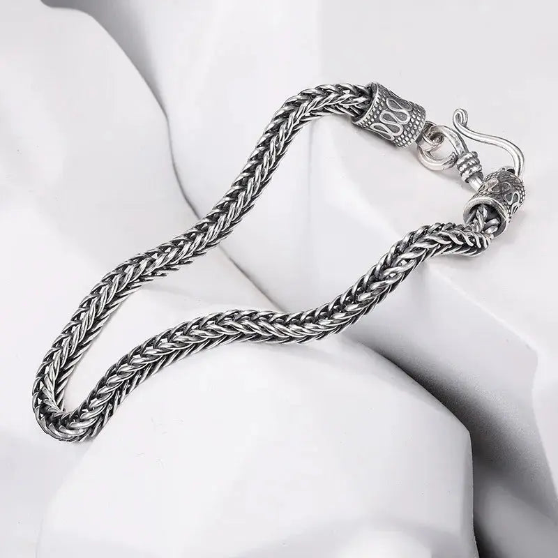 Men's 925 Sterling Silver Charm Bracelet — Vintage Wedding & Engagement Fashion Jewellery TrenLux Wear