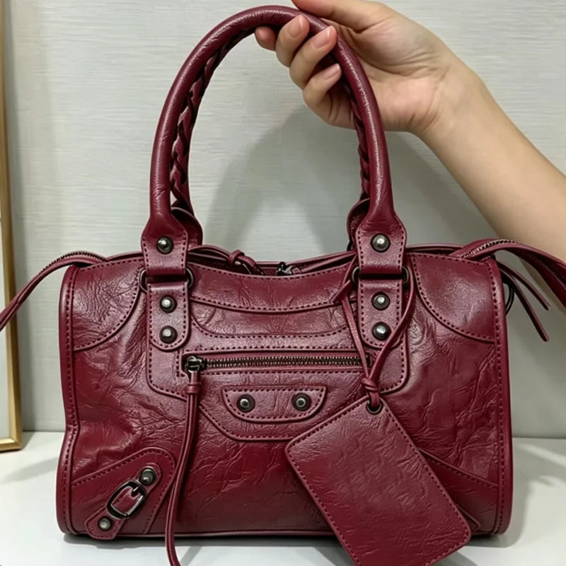 TrenLux Wear Women's Motorcycle Hobo High Capacity Luxury Travel Crossbody Shoulder Bag 2026