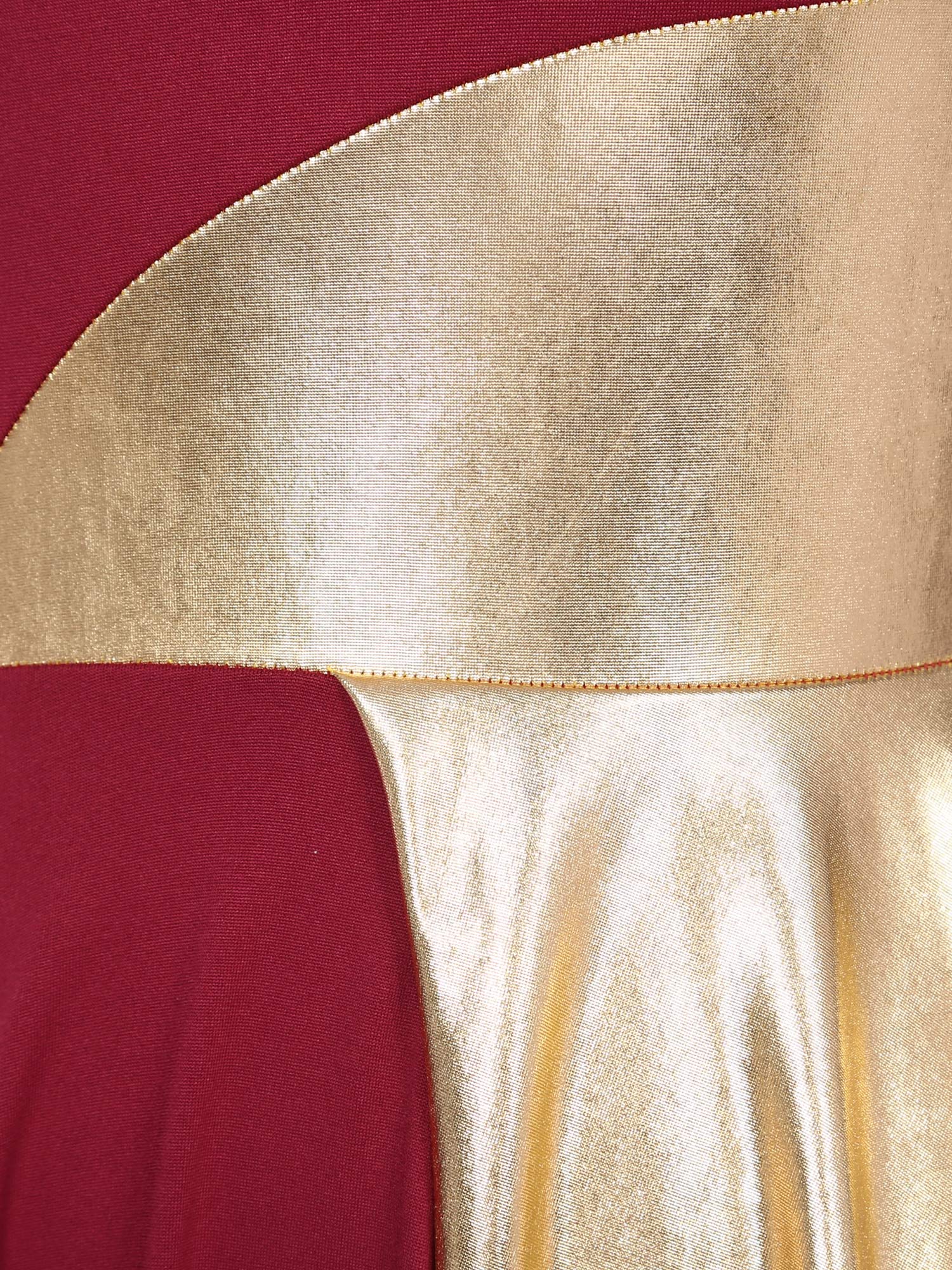 TrenLux Wear Women's Polyester-Spandex One-Shoulder Metallic Lyrical Dance Worship Dress