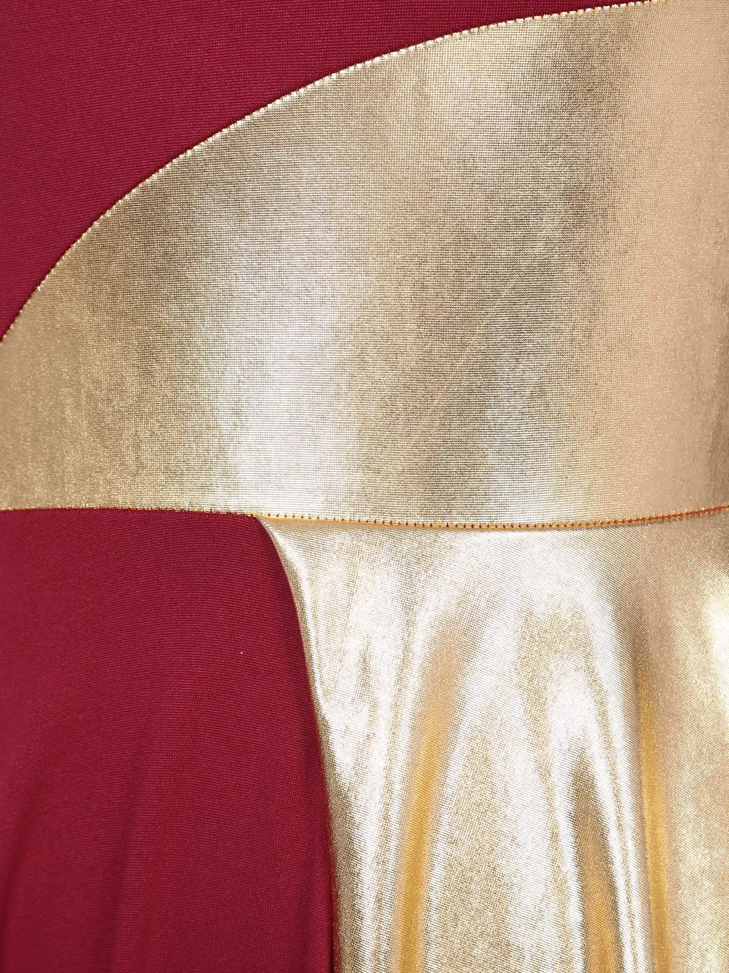 TrenLux Wear Women's Polyester-Spandex One-Shoulder Metallic Lyrical Dance Worship Dress