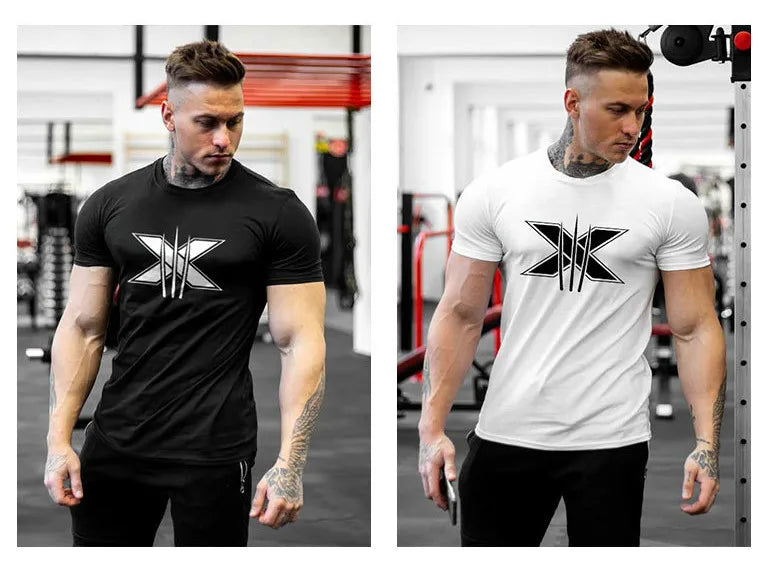 TrenLux Wear Men's Cotton-Elastane Bodybuilding Graphic Gym Streetwear T-Shirt