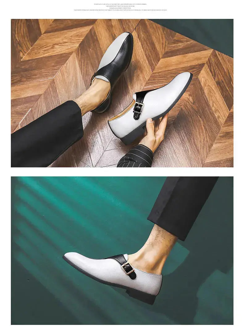 High Quality Patchwork Leather Shoes For Men British Style Yuppie Office Formal Leather Men Social Business Men's Dress Shoes TrenLux Wear