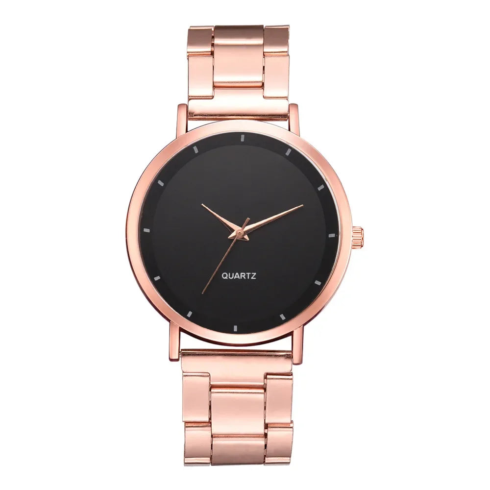 TrenLux Wear Women's Rose Gold Stainless Steel Fashion Business Quartz Wristwatch