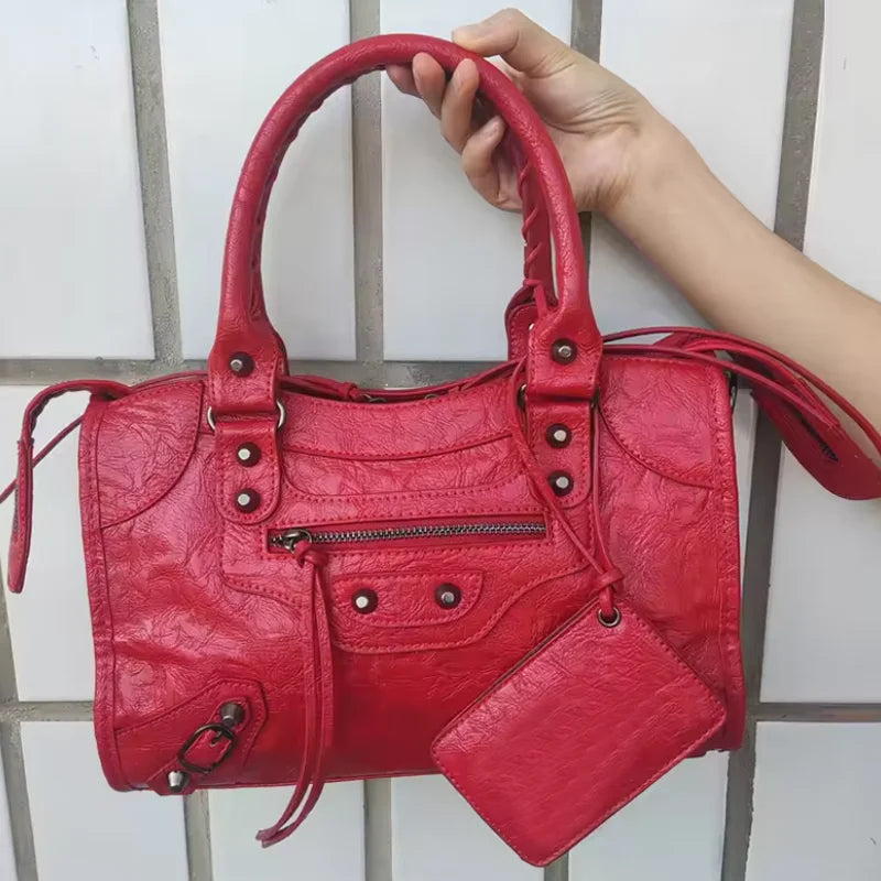 TrenLux Wear Women's Motorcycle Hobo High Capacity Luxury Travel Crossbody Shoulder Bag 2026