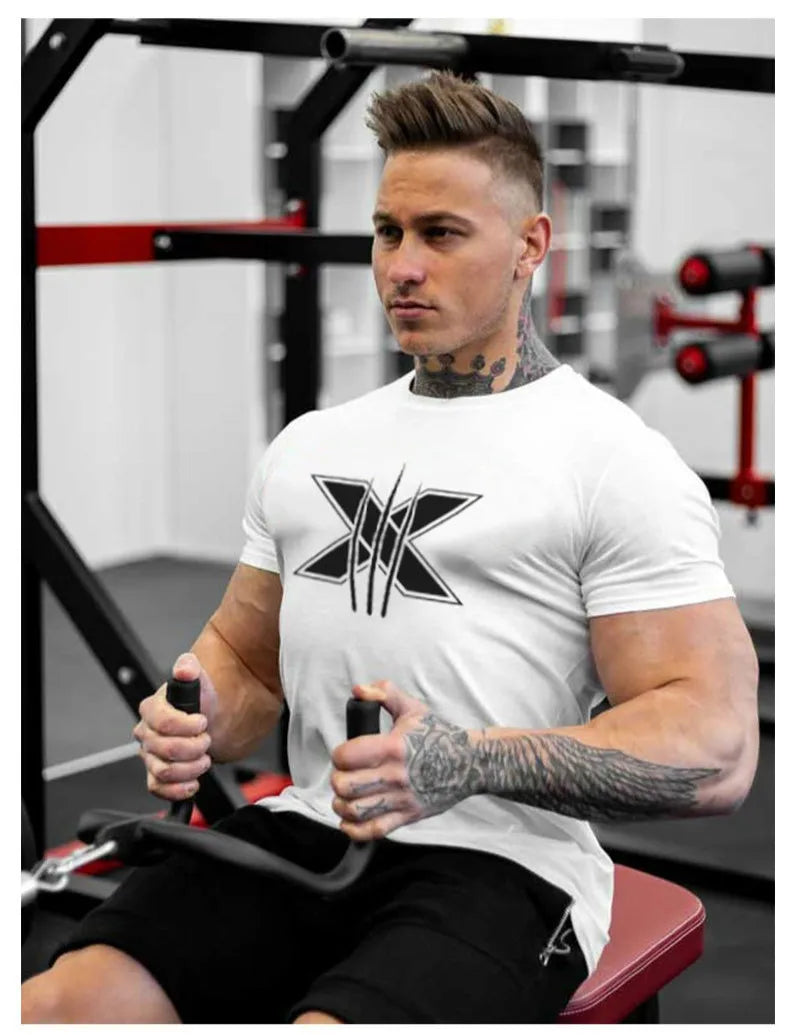 TrenLux Wear Men's Cotton-Elastane Bodybuilding Graphic Gym Streetwear T-Shirt