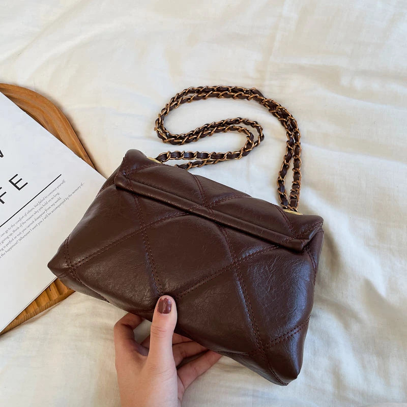 TrenLux Wear Women's Luxury Lingge Pattern PU Leather Designer Underarm Crossbody Shoulder Handbag