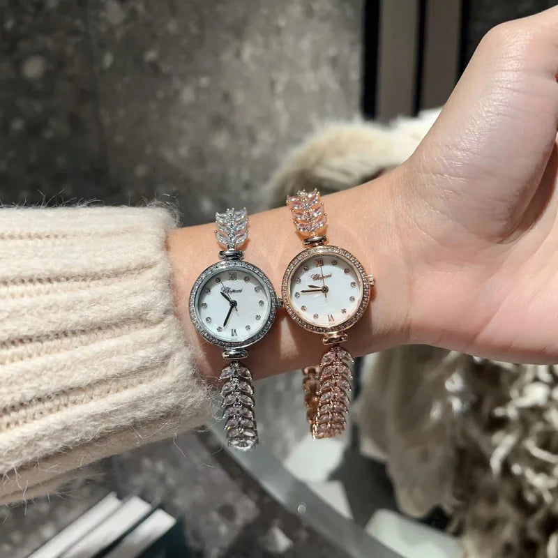 TrenLux Wear Women's Crystal Claw-Setting Luxury Quartz Jewelry Bracelet Wristwatch