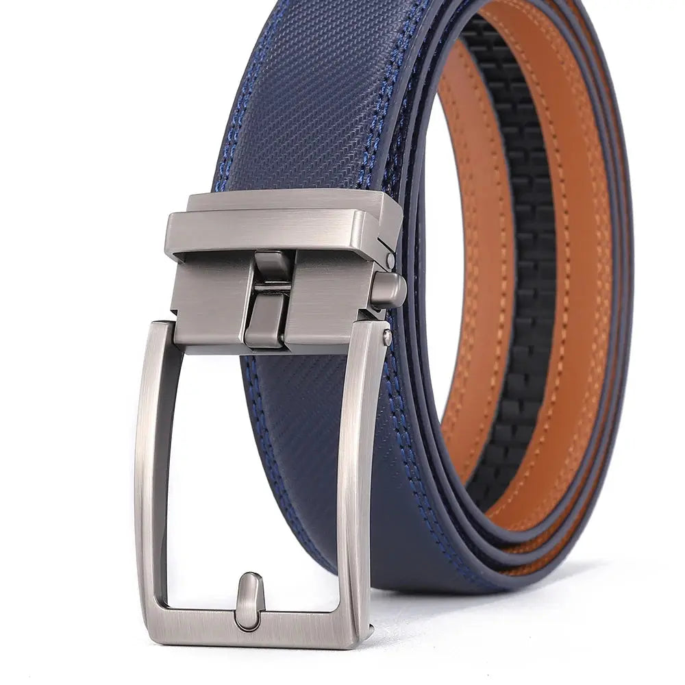 Men's Leather Belt — Automatic Buckle Carbon Fibre Pattern Luxury Strap TrenLux Wear