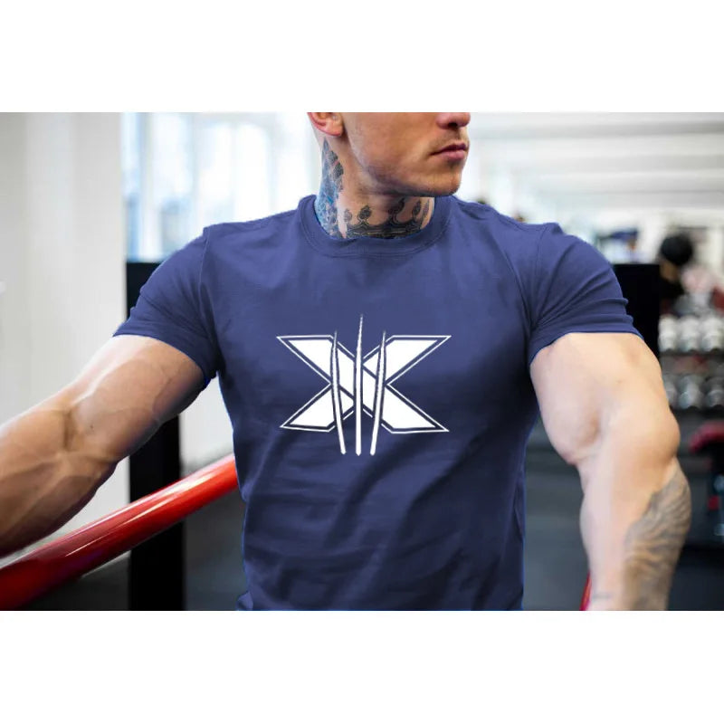 TrenLux Wear Men's Cotton-Elastane Bodybuilding Graphic Gym Streetwear T-Shirt