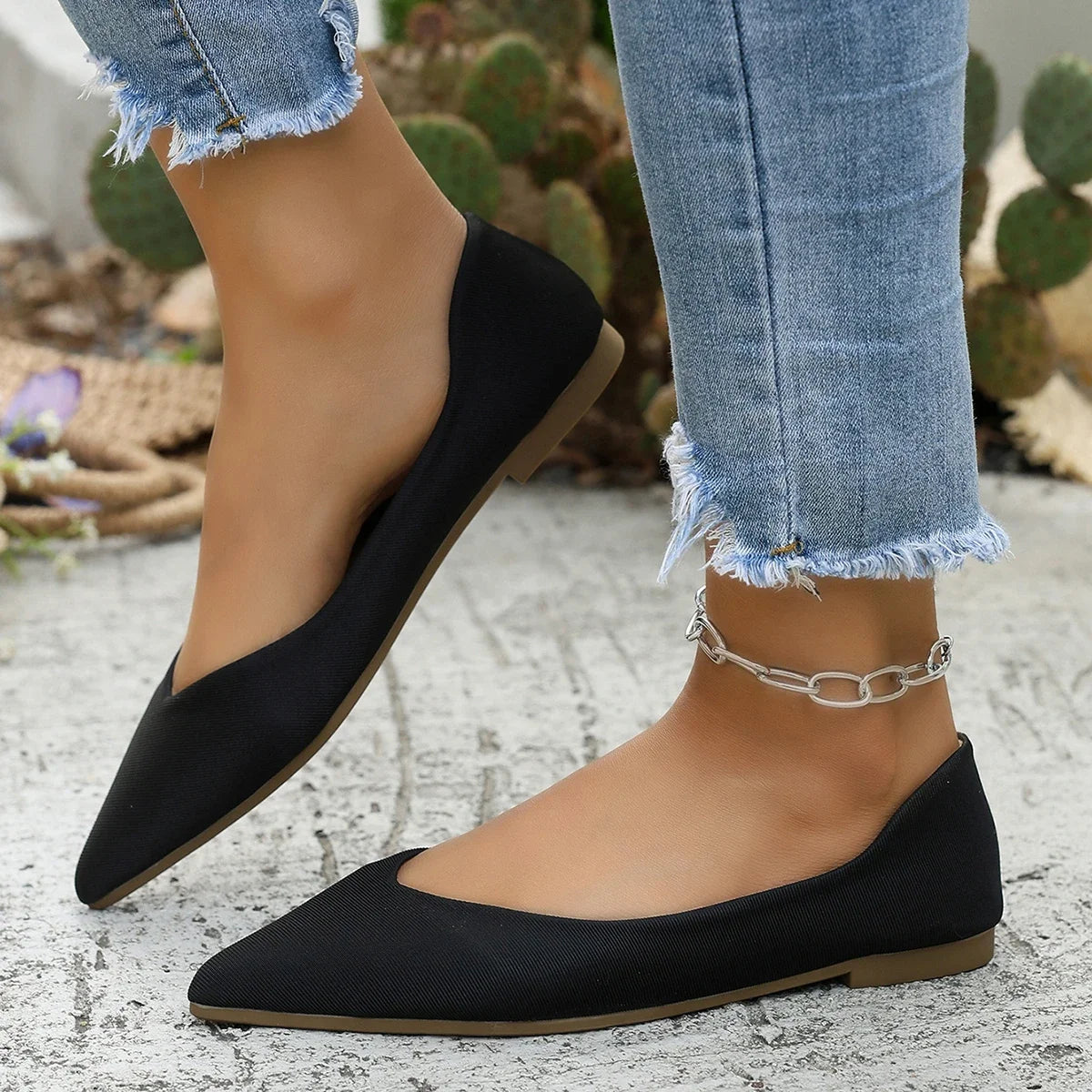 TrenLux Wear Women's Plus Size Lightweight Slip-On Ballet Flat Comfortable Work Shoes