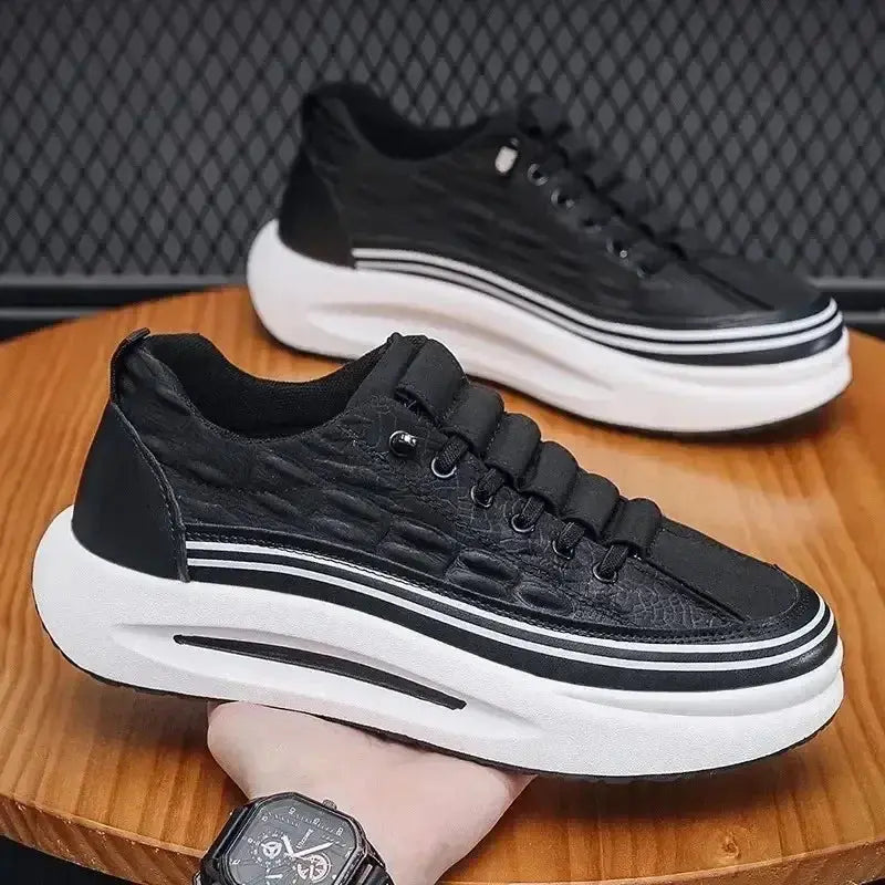TrenLux Wear Men's Non-Slip Platform Breathable Lace-Up Casual Loafer Sneakers TrenLux Wear