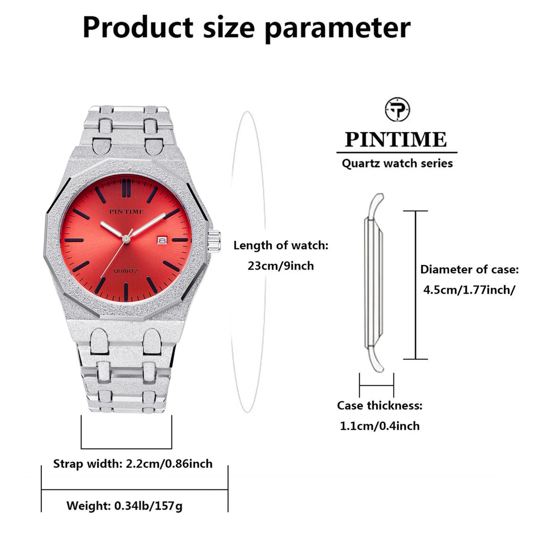 TrenLux Wear Men's 12-Sided Multicolour Auto Date Alloy Bracelet Quartz Wristwatch