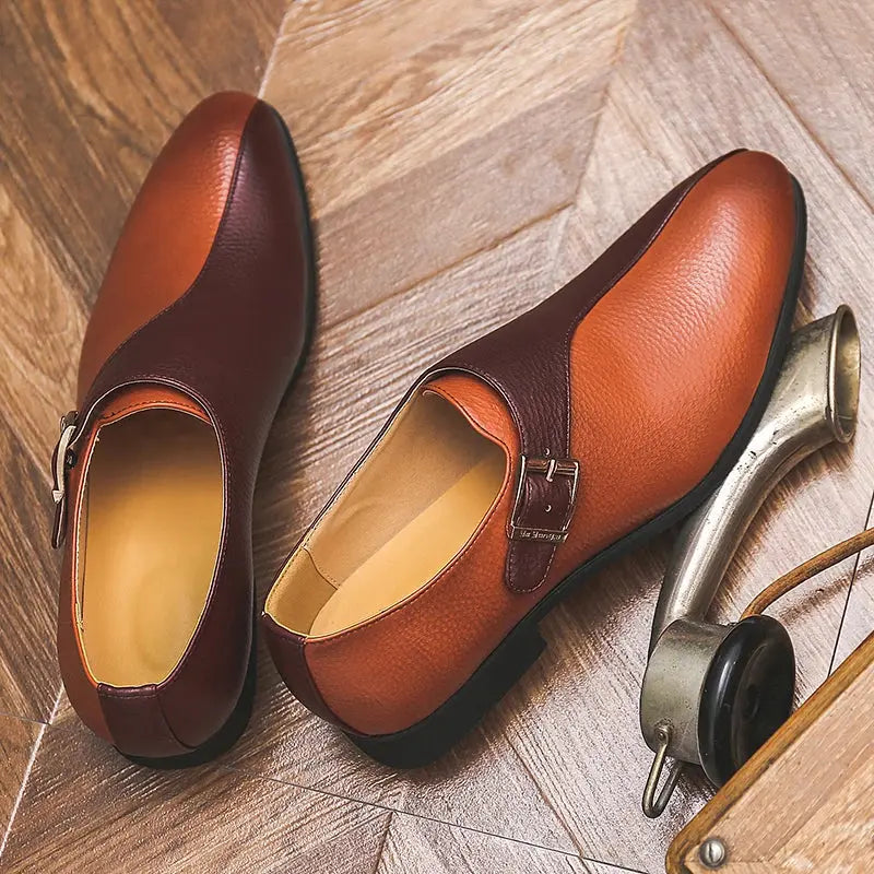 High Quality Patchwork Leather Shoes For Men British Style Yuppie Office Formal Leather Men Social Business Men's Dress Shoes TrenLux Wear