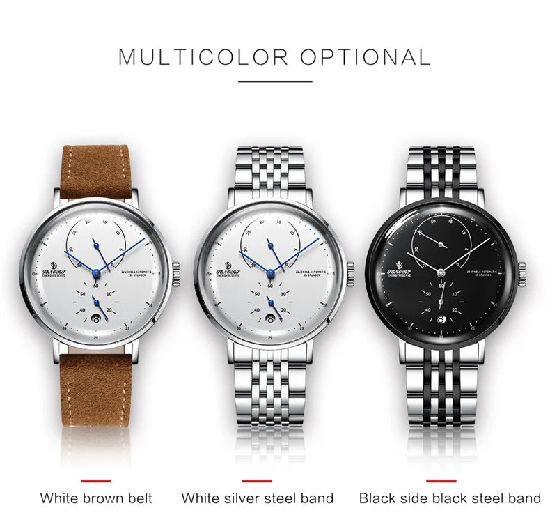 TrenLux Wear Men's Luxury Automatic Mechanical Military Style Waterproof Wristwatch