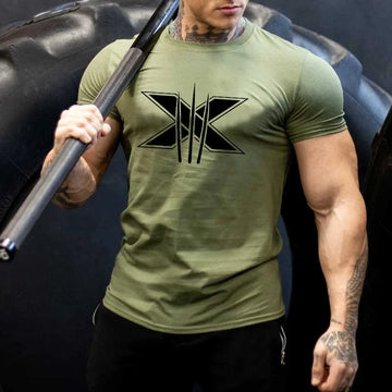 TrenLux Wear Men's Cotton-Elastane Bodybuilding Graphic Gym Streetwear T-Shirt