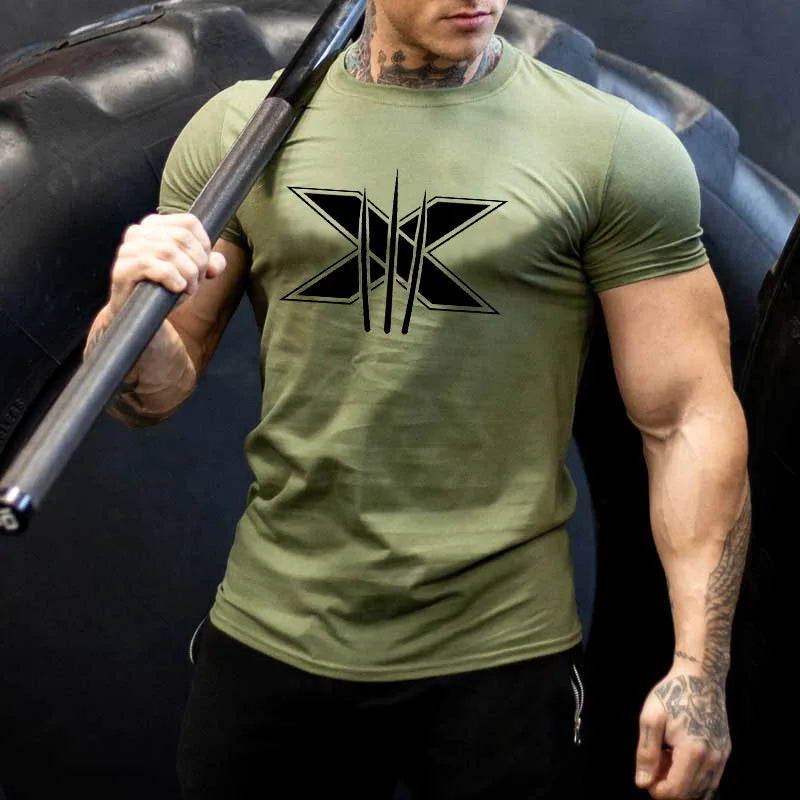 TrenLux Wear Men's Cotton-Elastane Bodybuilding Graphic Gym Streetwear T-Shirt