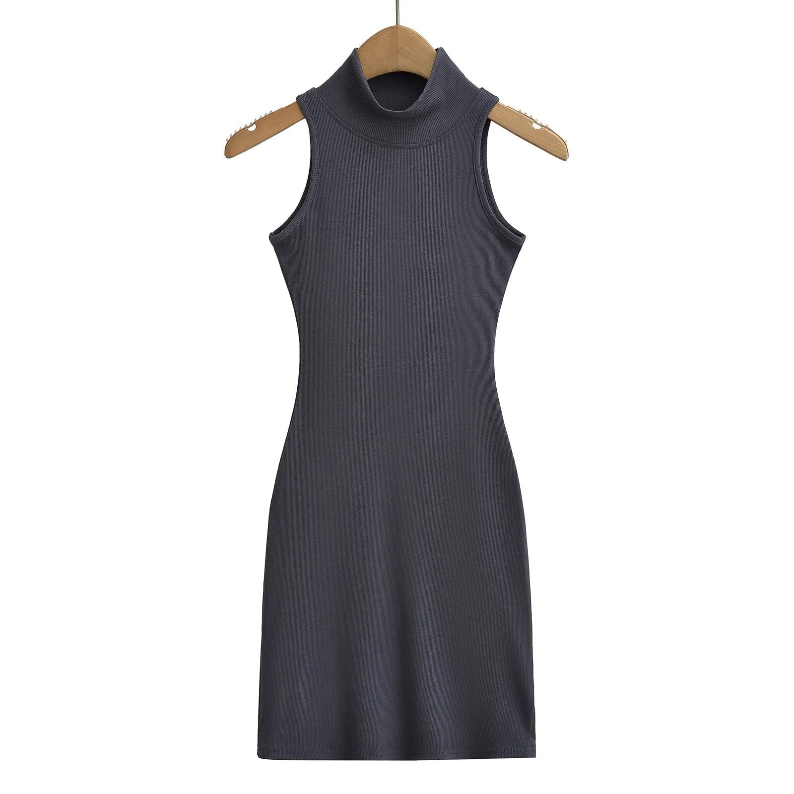 TrenLux Wear Women's Knit Turtleneck Bodycon Ankle-Length Maxi Dress