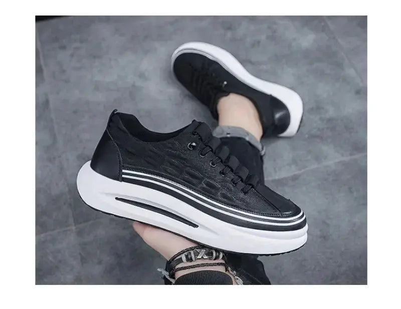 TrenLux Wear Men's Non-Slip Platform Breathable Lace-Up Casual Loafer Sneakers TrenLux Wear