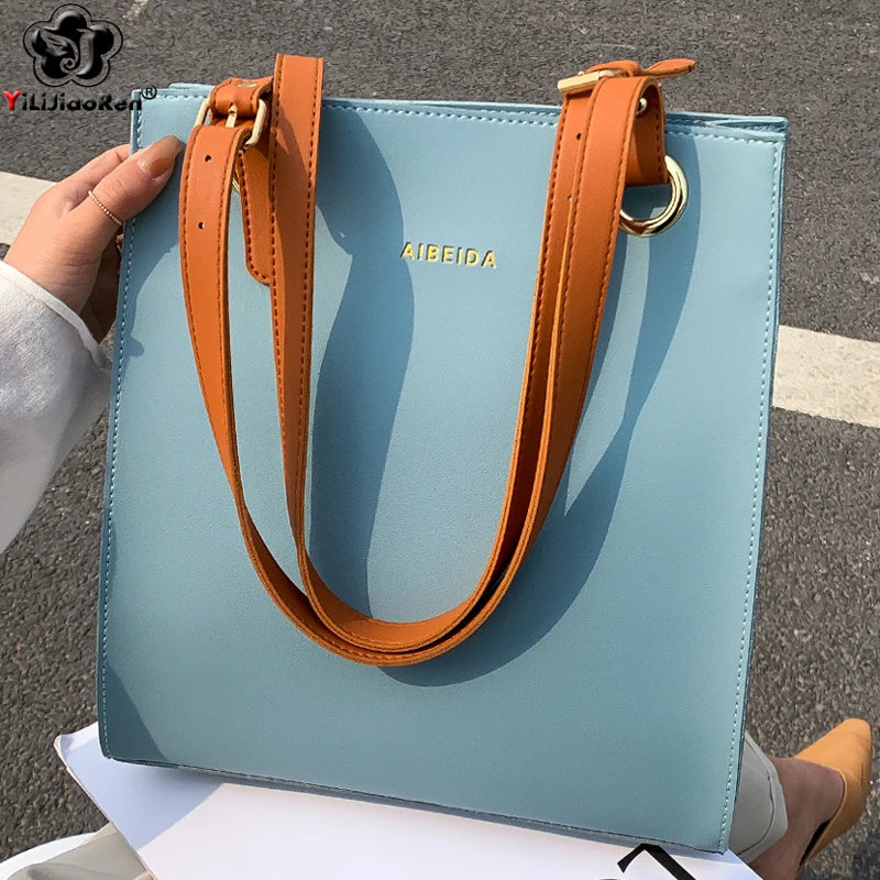 TrenLux Wear Women's Large Designer PU Leather Top Handle Shoulder Tote Handbag