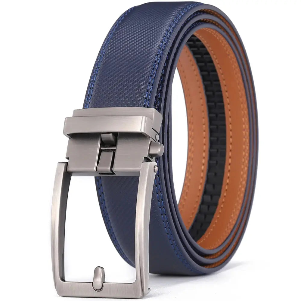 Men's Leather Belt — Automatic Buckle Carbon Fibre Pattern Luxury Strap TrenLux Wear