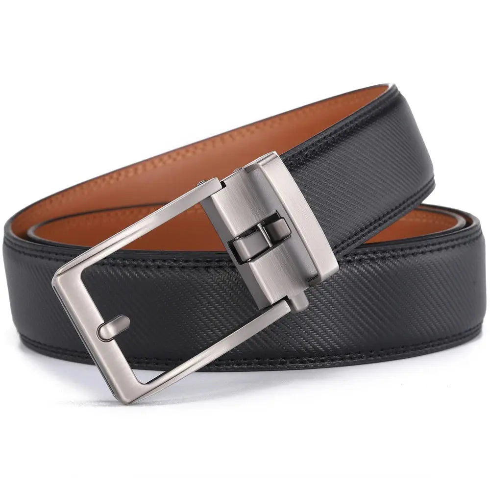 Men's Leather Belt — Automatic Buckle Carbon Fibre Pattern Luxury Strap TrenLux Wear