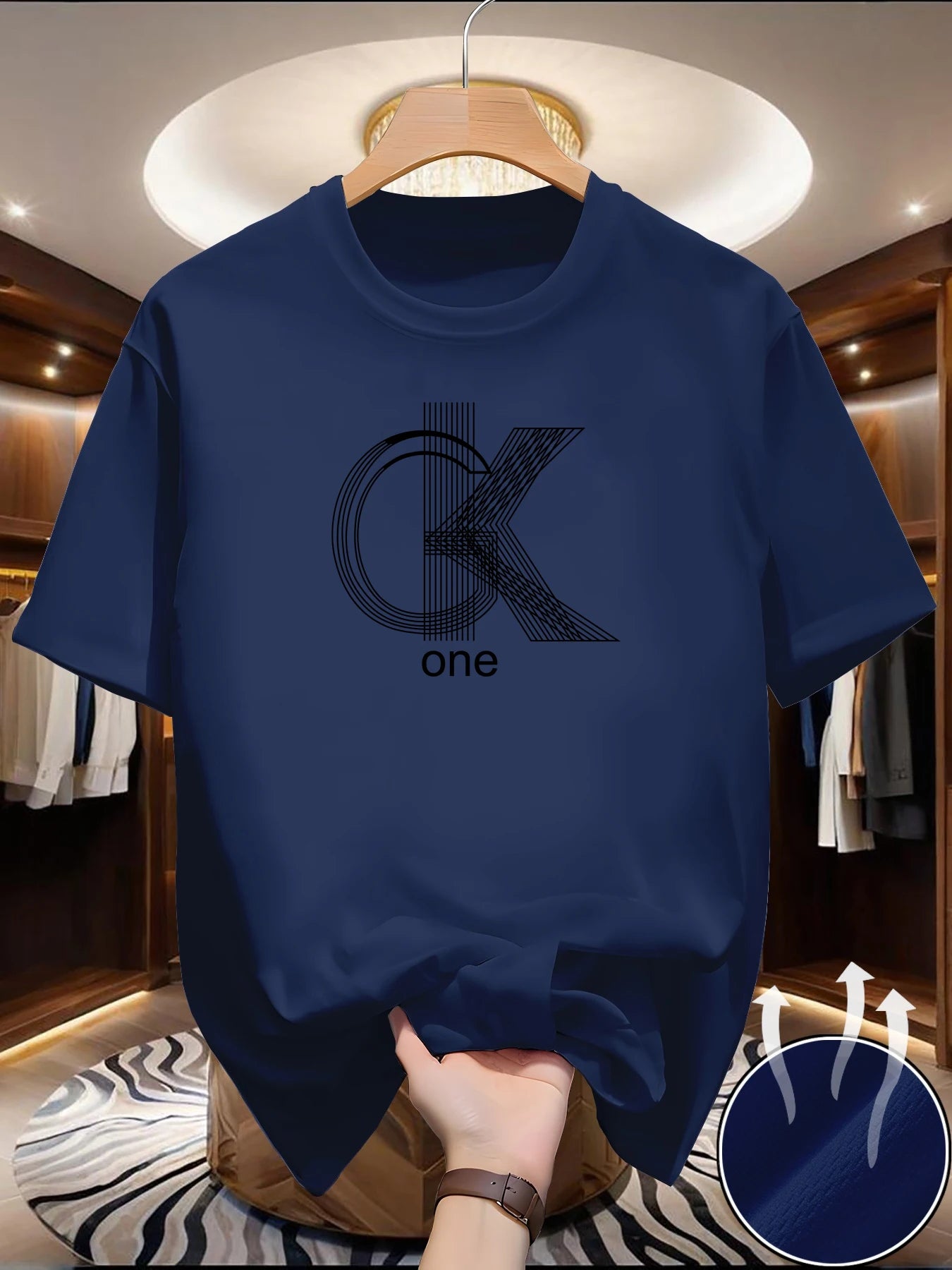 TrenLux Wear Men's Polyester Knit Graphic Print Crew Neck Casual T-Shirt